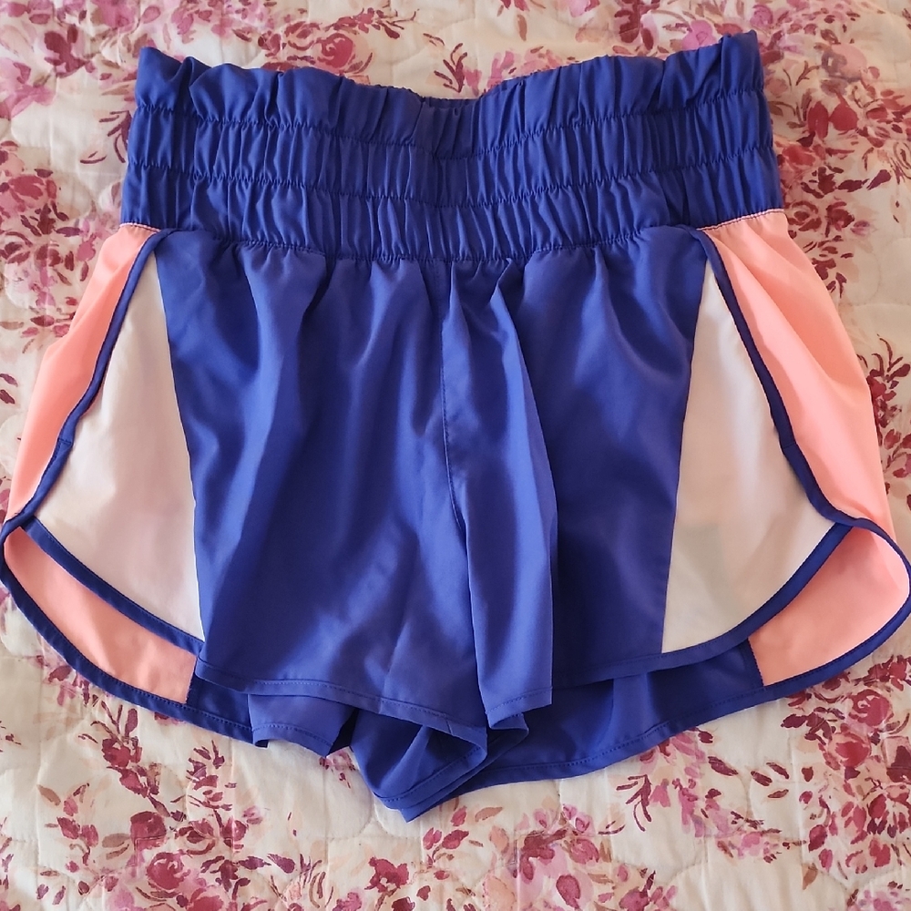 Avia Adorable Blue Peachy Pink Athletic 80s Style Shorts